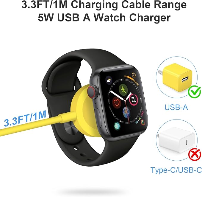 Fast Charger for Apple Watch Charger, Magnetic iWatch Charger to USB A Cable - Image 2