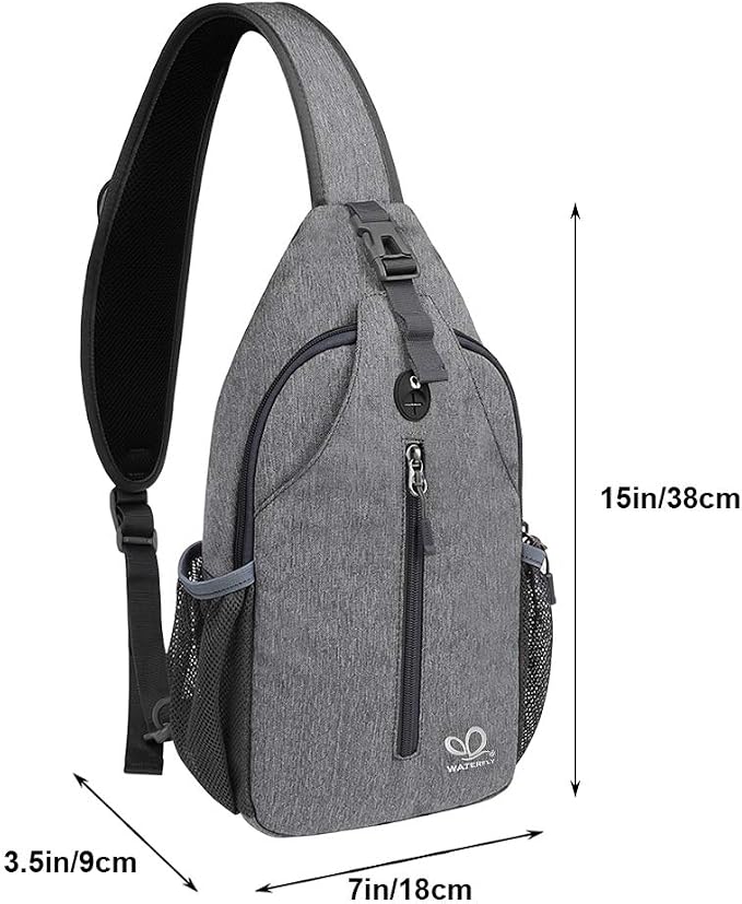 WATERFLY Crossbody Sling Backpack Sling Bag Travel Hiking Chest Bags Daypack - Image 2