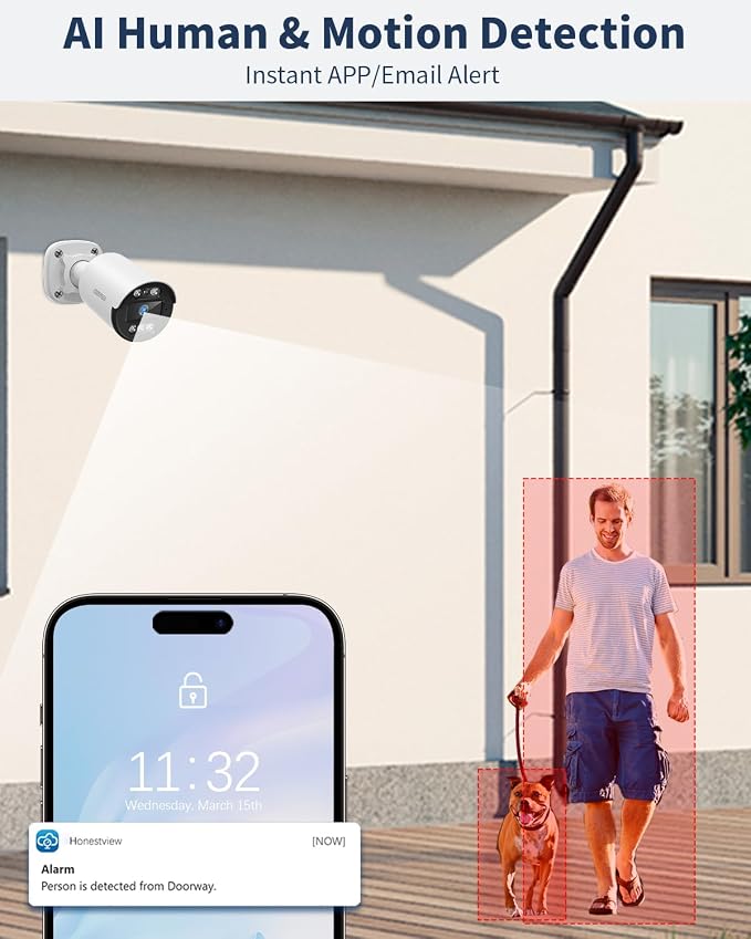 《122°Wide Angle & 80FT Night Vision》Outdoor Wired Security Camera System - Image 8