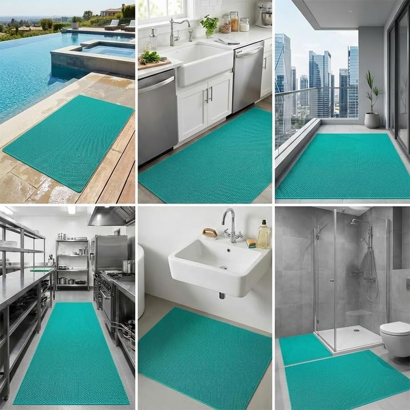 Anti Slip Drainage Mat Cutable Pool Flooring Bathroom Mats 4FTX4FT PVC Mesh - Image 5