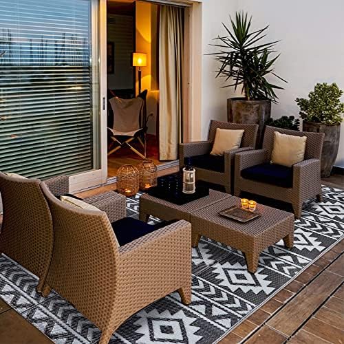 SAND MINE Reversible Mats, Plastic Straw Rug, Modern Area Rug, Large Floor Mat - Image 6