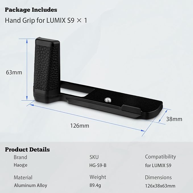 Haoge HG-S9-B Handle HandGrip for Panasonic LUMIX S9 Camera Body S9K L-Shape - Image 4