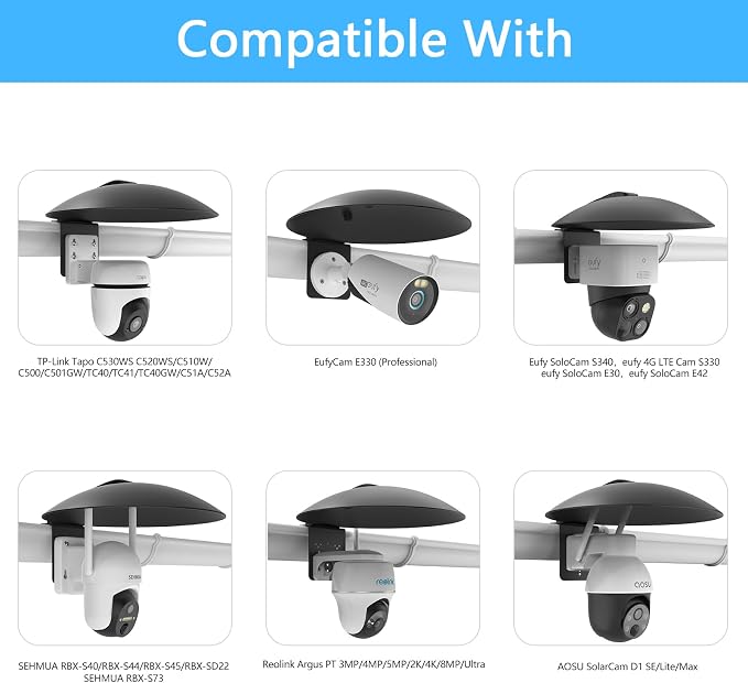 HOLACA Universal PTZ Camera Gutter Mount and Sun Rain Shade Cover - Image 3