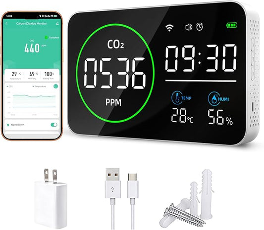 Smart Air Quality Monitor Indoor, WiFi Air Quality Tester by VirtueSensor
