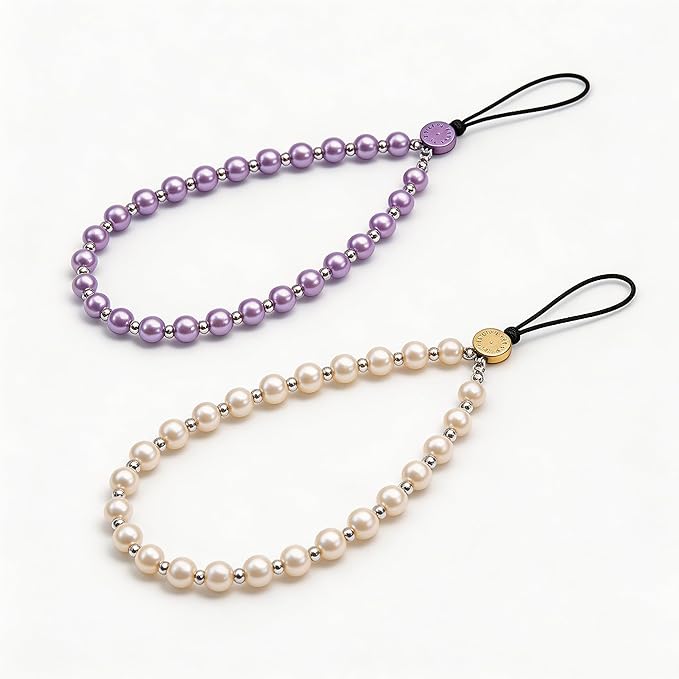 2 Pcs Phone Charm Beaded Strap Cute Cell Phone Wrist Straps String Accessories by Casecond