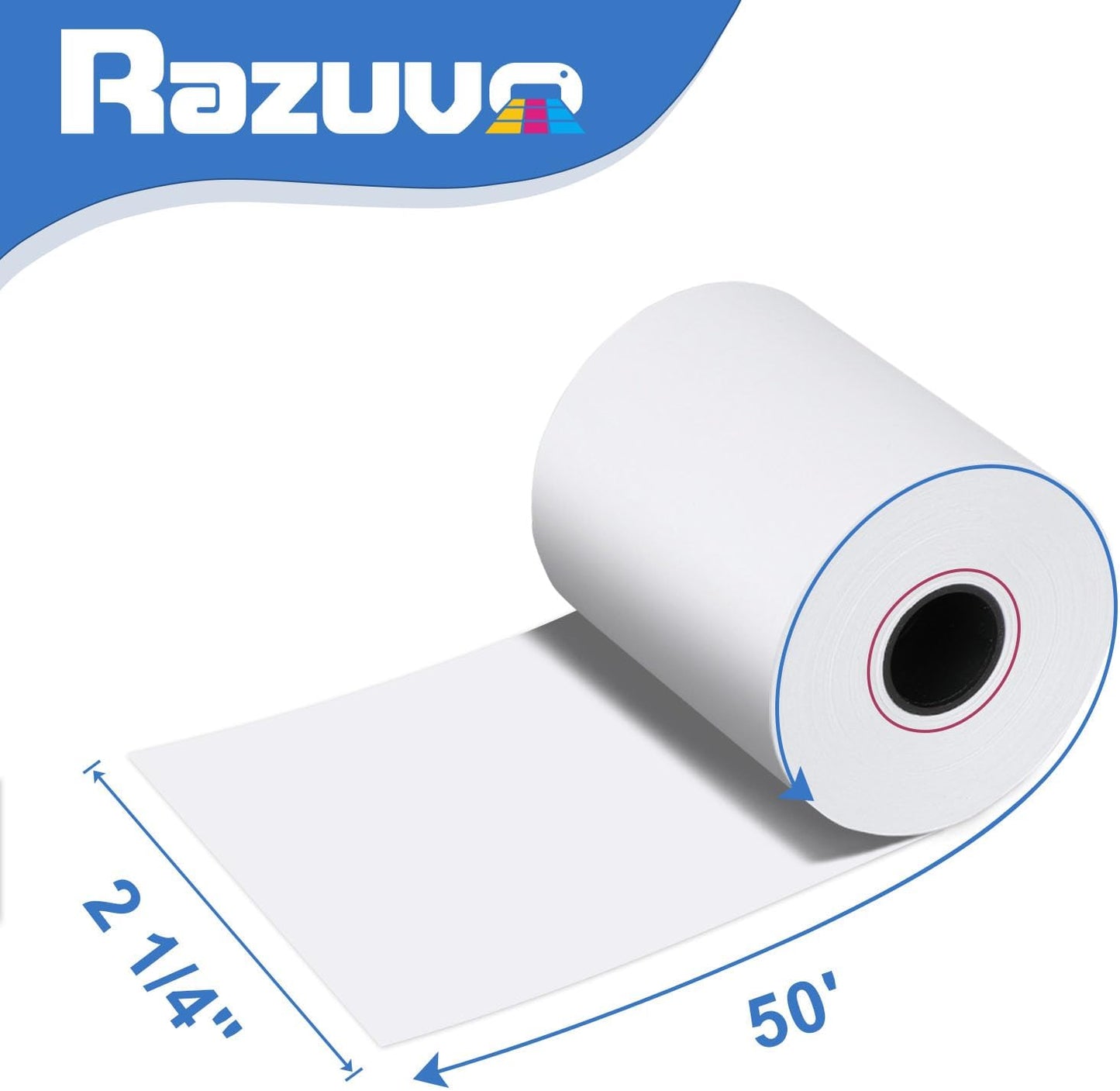 50 Rolls- 2 1/4 X 50 Thermal Receipt Paper Rolls- Fits All Pos Cash Registers, For Clover POS Cash Register Printers-Premium Quality German Paper