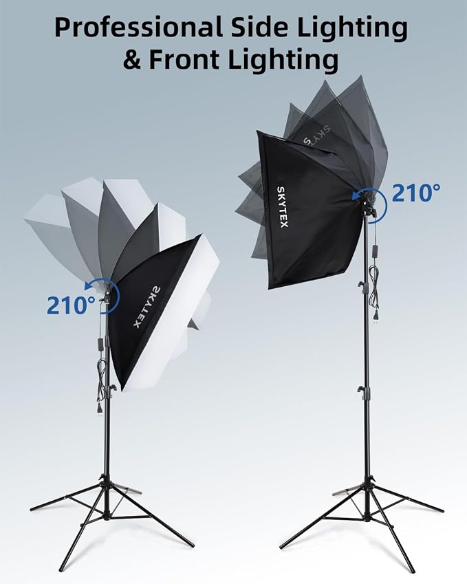 Skytex Softbox Lighting Kit 3Pack, 20x28in Soft Box | 135W 5500K E27 Bulb - Image 7