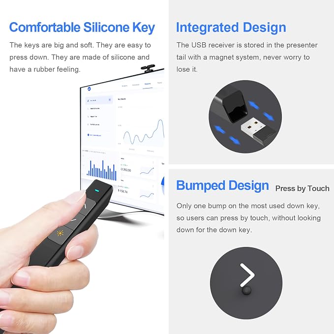 Norwii N26 Wireless Presentation Clicker, Presentation Remote, PowerPoint - Image 4
