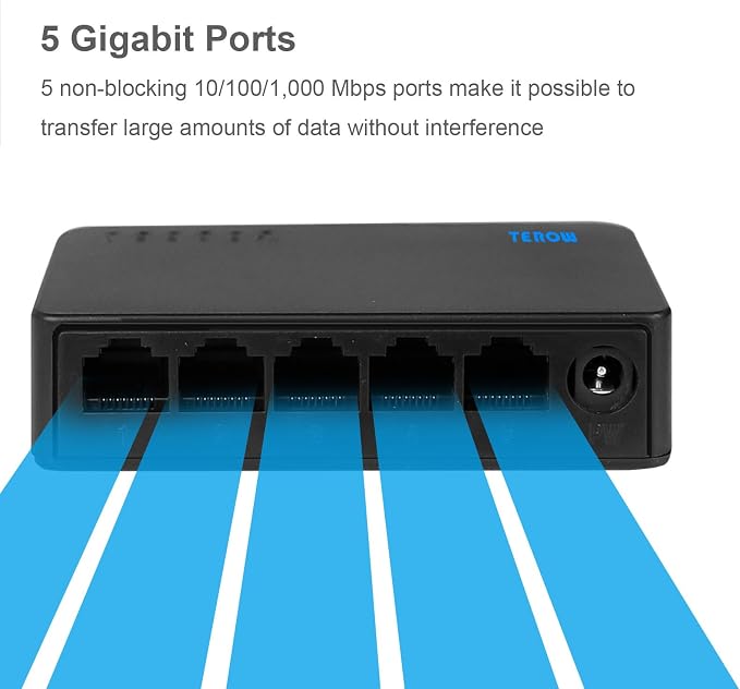 5 Port Gigabit Network Switch, Portable Switch | Plug & Play | Fanless Housing - Image 6