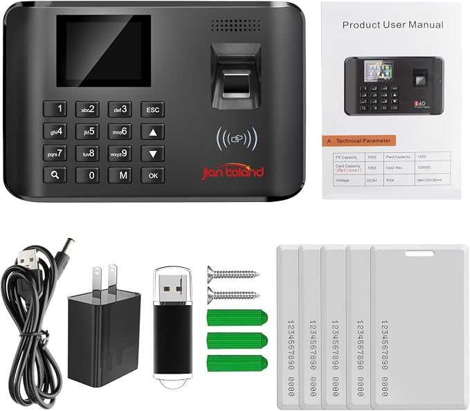 A5 Time Clock-Time Clocks for Employees Small Business-Fingerprint, RFID and - Image 8