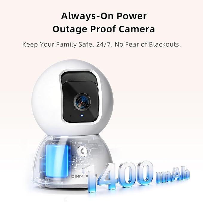 3K 5G Wi-Fi Security Camera Indoor, Backup Battery - Image 2