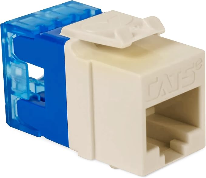 ICC CAT5e Keystone Jack with Slim Profile 180 Degree Punch Down, RJ45 UL Listed by ICC