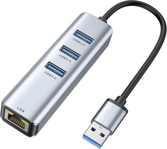 USB 3.0 to Ethernet Adapter, ABLEWE 3-Port USB 3.0 Hub by ABLEWE