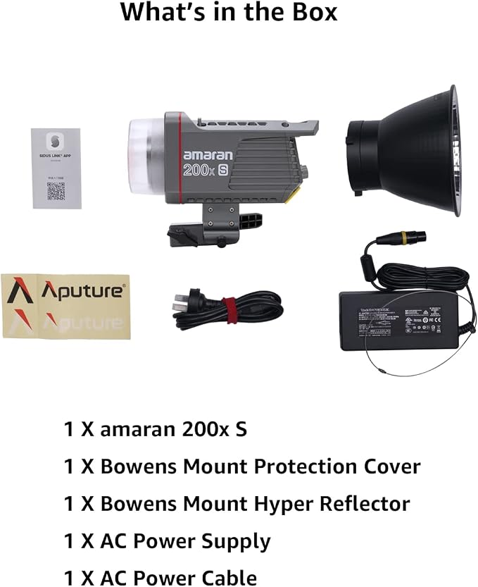 amaran 200x S 200W Bi-Color LED Video Light, DC/AC Power Supply Bowens Mount - Image 7