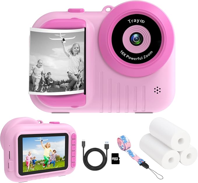 Kids Camera Instant Print, 3.5 Inch Screen Kids Digital Camera Instant by Trayoo