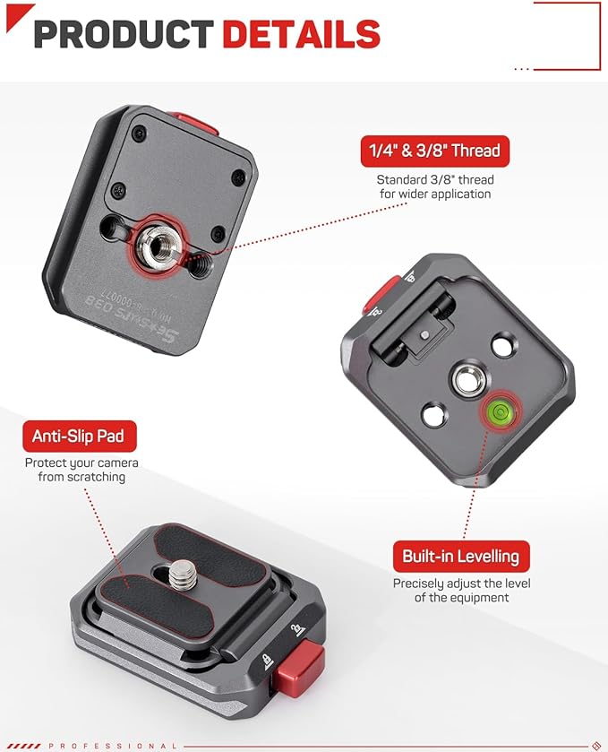 IFOOTAGE Q38 Quick Release Plate, Camera Quick Release Tripod Mount Adapter - Image 3