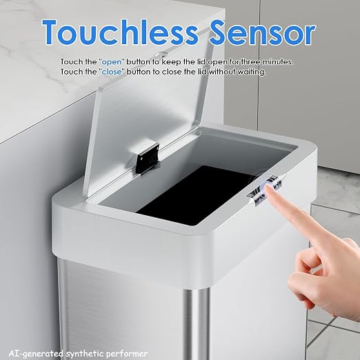 Sensor Trash Can, Touchless Motion Sensor Trash Bin, Smart Automatic Garbage Can - Image 5