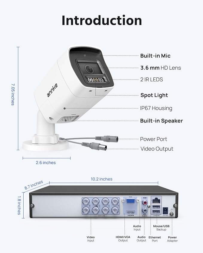ANNKE 3K Two-Way Audio Security Camera System, 8CH H.265+ DVR - Image 8