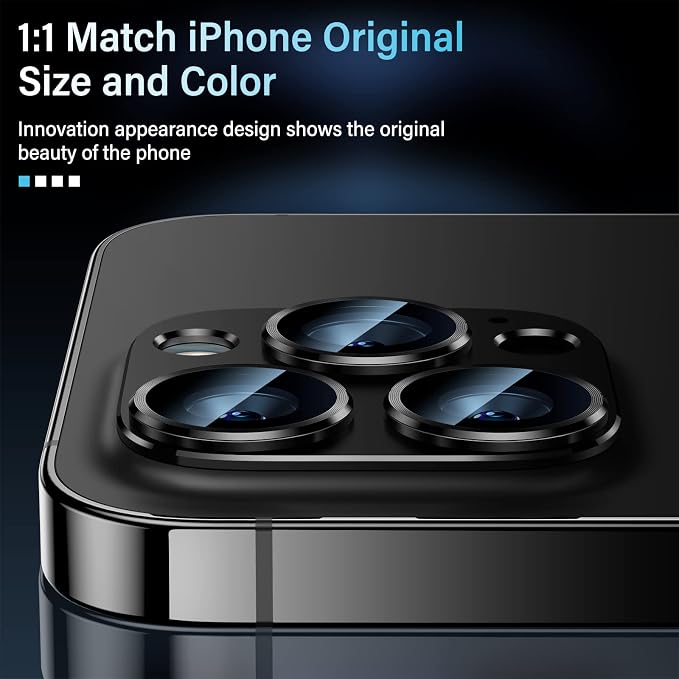 Uyiton for iPhone 12 Pro Max Camera Lens Protector, 9H Tempered Glass Camera - Image 5