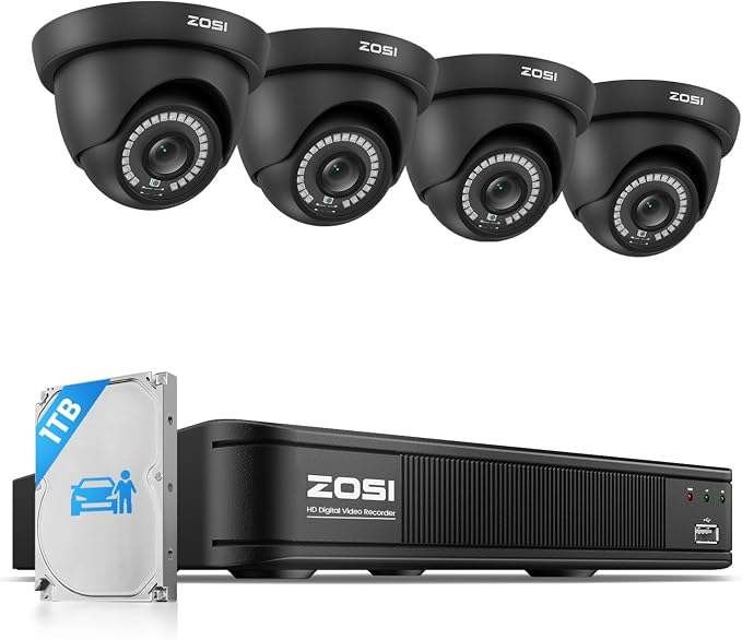 ZOSI 5MP Lite 8 Channel H.265+ Home Security Camera System, 8CH 5MP by ZOSI