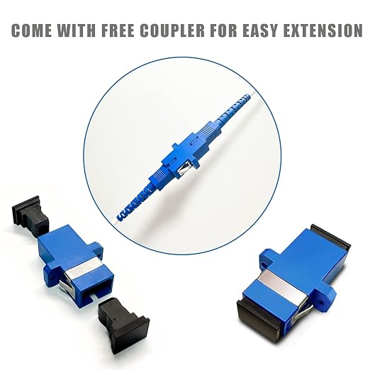 30ft SC to SC Fiber Optic Patch Cable, Outdoor Armored Single Mode SC/UPC to - Image 4