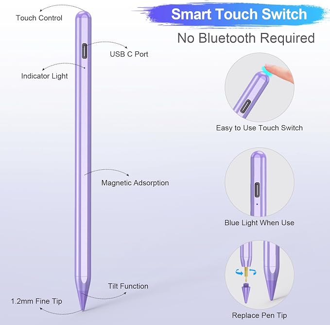 Stylus Pen for iPad A16/10th/9th Generation, 10Mins Fast Charge for Apple - Image 6