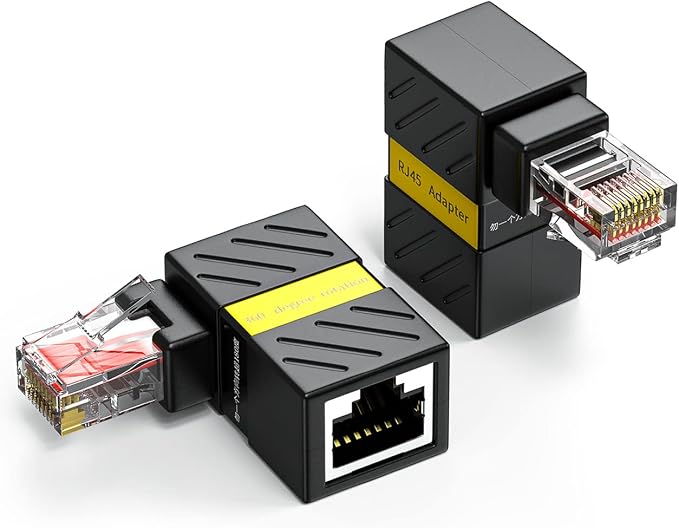 2 Pack Cat6 Ethernet Extenders 360 Degree Rotation, Cat5 Cat6 Extension Adapter by JUXINICE