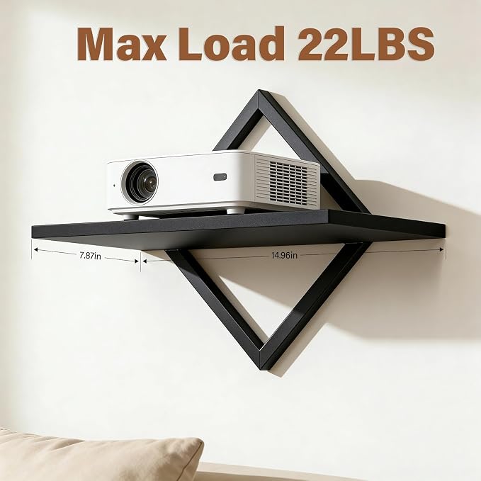 DAWASAPAT Projector Shelf for Wall Mount, 14.97" x 7.87" Floating Shelf & Rack - Image 5