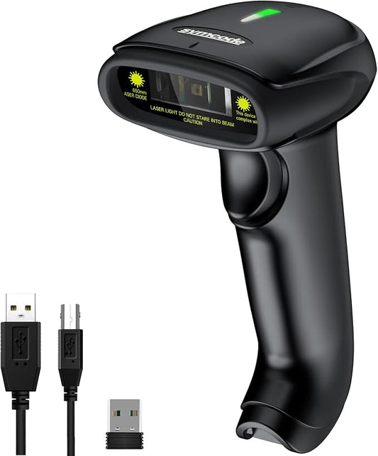 USB Wireless Barcode Scanner, Symcode 2.4GHz Handheld Automatic 1D Laser by ProfessionalBarcodeScanner