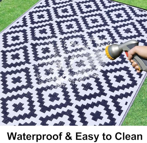Smiry Outdoor Rug 9x18 ft Waterproof Reversible Boho Mat - Image 2