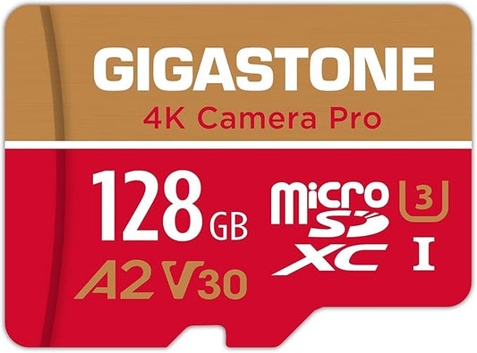 【5-Years Data Recovery】 GIGASTONE 128GB Micro SD Card, 4K Video Recording by Gigastone