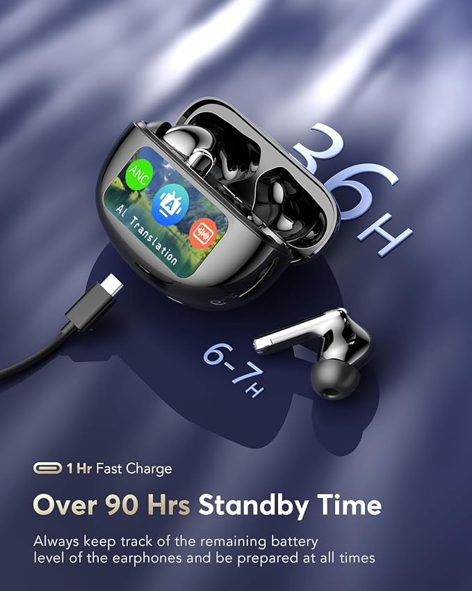 AI Translation Earbuds Real Time, 199 Language Translator Earbuds, 4 ANC Mic - Image 8
