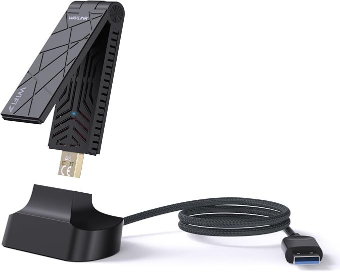 USB WiFi Adapter for Desktop PC Laptop, WAVLINK WiFi 7 BE6500 Tri-Band Wireless by WAVLINK%C2%AE