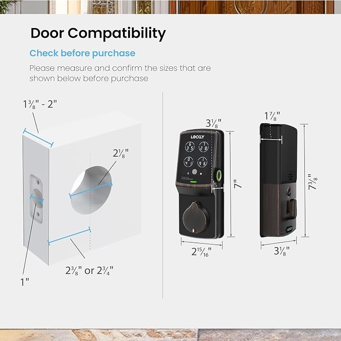 Lockly Secure Pro Smart Deadbolt, Wi-Fi Smart Lock, Keyless Entry - Image 8