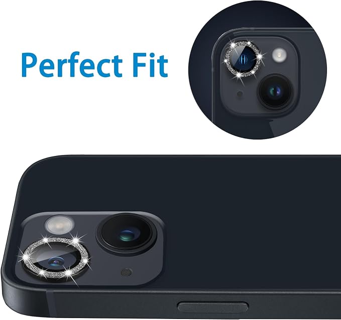 for iPhone 15 & iPhone 15 Plus Camera Lens Protector, Bling Glitter Diamond - Image 6