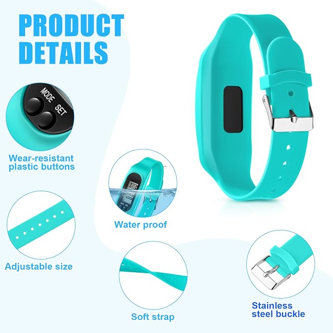 Silicone Fitness Tracker Watch 3 Pcs Walking Running Pedometer Calorie Burning - Image 3