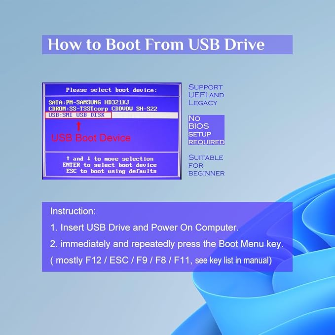 64GB - Bootable USB Drive 3.2 for Windows 11/10 / 8.1/7, Install/Recovery - Image 6