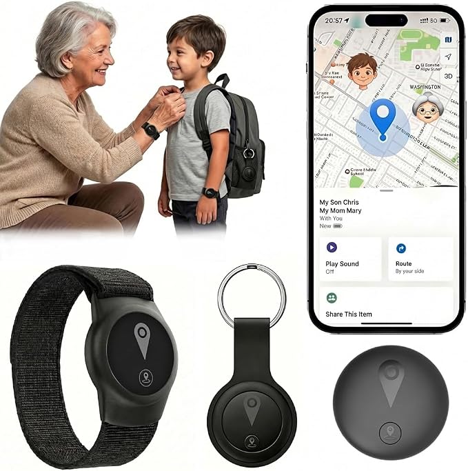 GPS Tracker for Kids, Real-Time GPS Tracking Device for Children w/Wearable by Dissyou