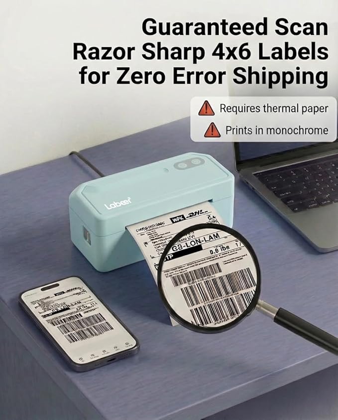 Labeer Bluetooth Thermal Shipping Label Printer, Wireless 4x6 Label Printer - Image 3