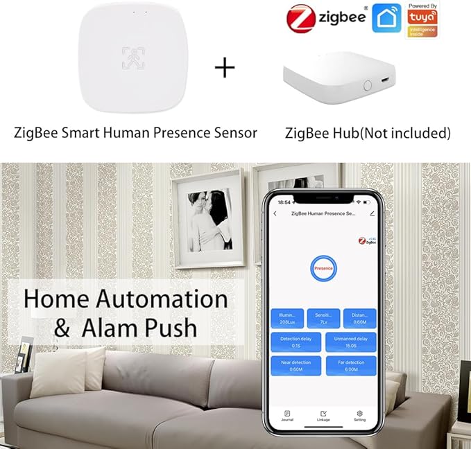 Presence Sensor, WenzhiIoT Smart Motion Sensor Zigbee 5.8 GHz Radar MmWave - Image 3