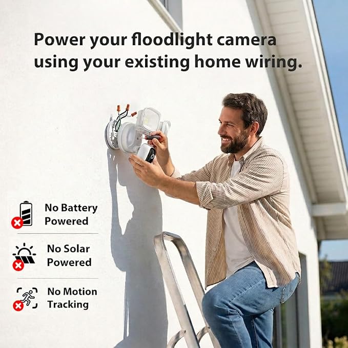 2K Hardwired Flood Light Camera, 3500LM Dual-Head Outdoor Security Camera - Image 2