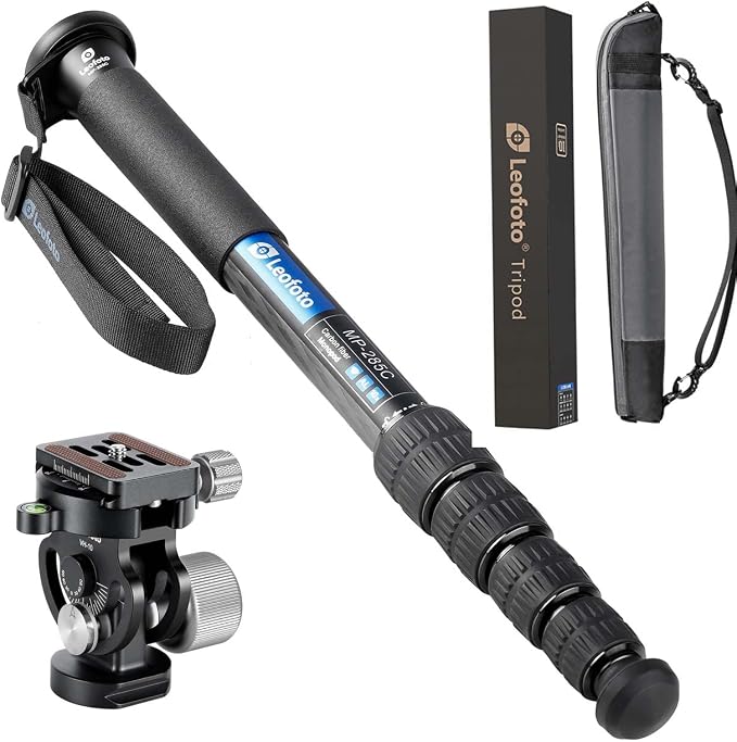 Leofoto MP-285C+VH-10S Monopod and Tilt Head Set, Carbon Fiber, VH-10S Monopod by TAKINGITFURTHER-LEOFOTO