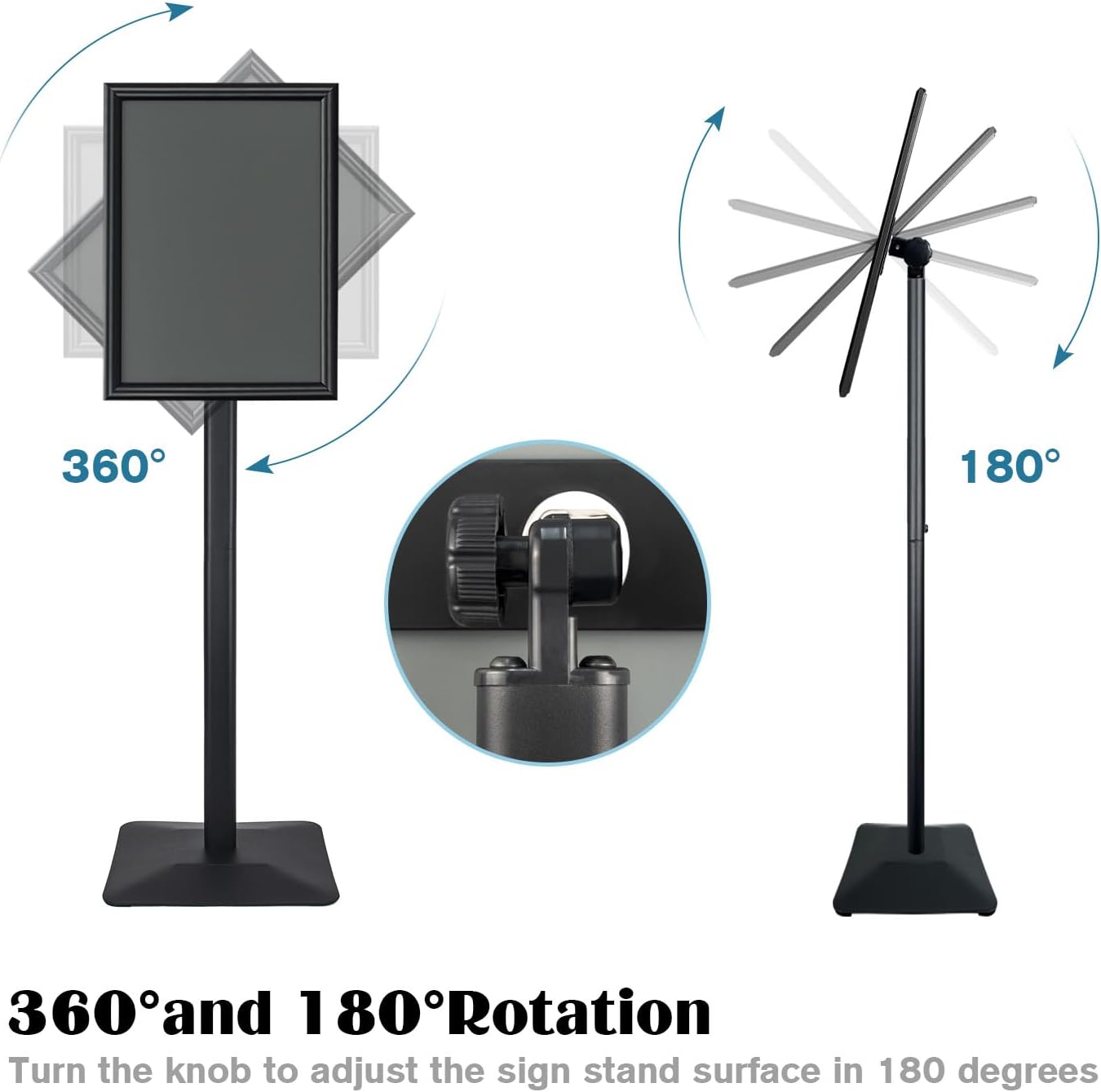 Sign Stand for Display, 11lbs Integrated Rod Heavy Duty Pedestal Floor Signage Stand Holder, for Outdoor or Indoor Advertising (11 x 17, Black)
