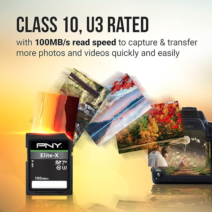 PNY 128GB Elite-X Class 10 U3 V30 SDXC Flash Memory Card - Image 3