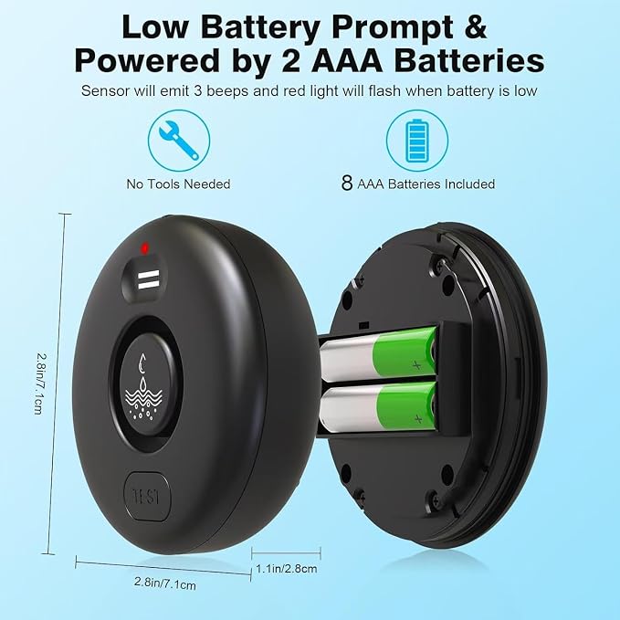 RUIKORING Water Leak Detectors for Home 4 Pcak, 120dB Adjustable Loud Alert - Image 6