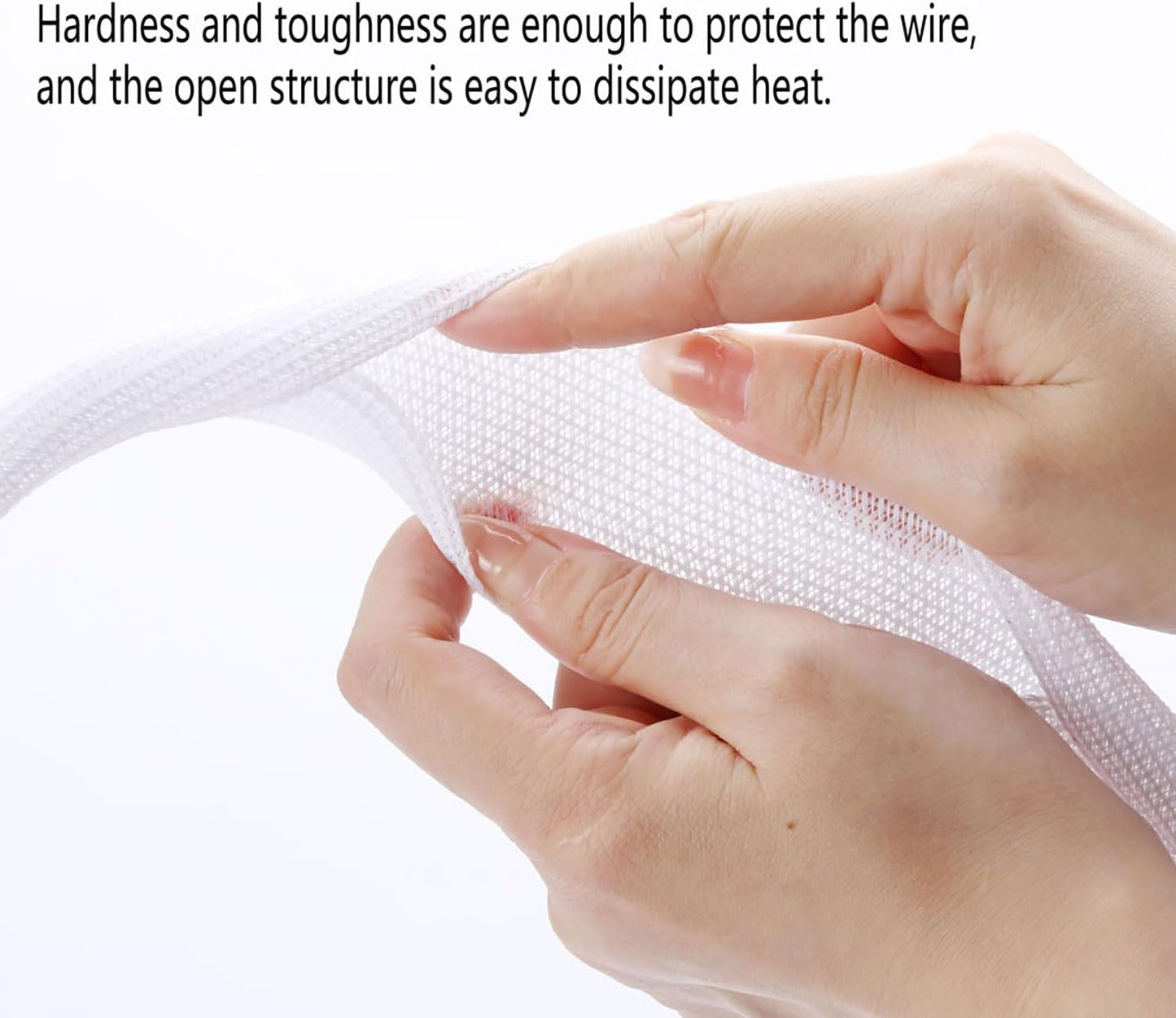 50ft 1 Inch White Cable Sleeve – Split Wire Loom Tubing Cord Protector – Flame Retardant Polyester Cable Management Wrap for Desk, TV, PC – Pet Chew Resistant & Easy to Cut
