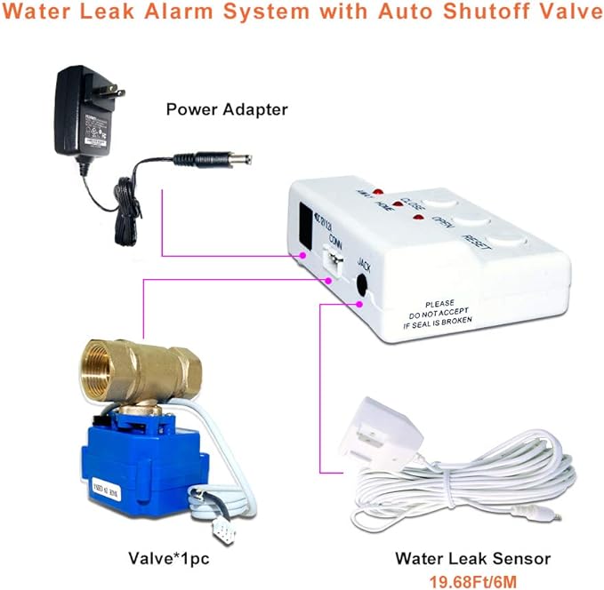 E-SDS Water Leak Detector with Shutoff Valve, Sensors and Sounds Alarm - Image 2