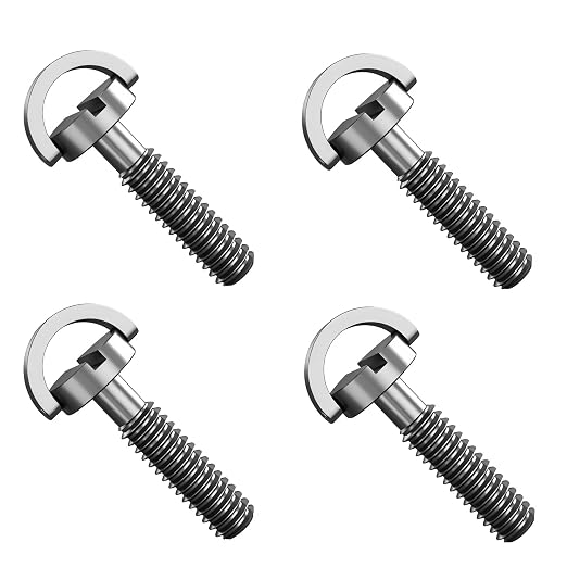4 Pack Stainless Steel D-Ring 1/4-20 Tripod Screw Adapter, Camera Fixing Screws by FKUMLUN