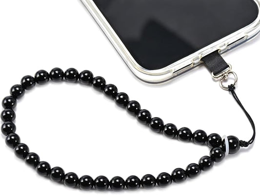 Agate Beaded Phone Wrist Strap for Women Men Stone Beads Charm Handmade by Aluckiss