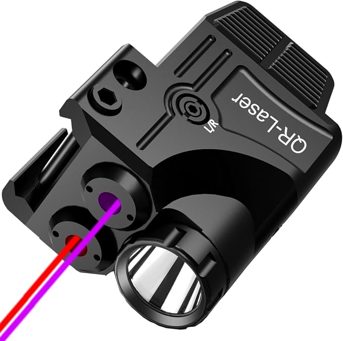 Red Green Purple Blue Laser Light Combo, 800 Lumens Tactical Flashlight Laser by QR-LaserOfficial